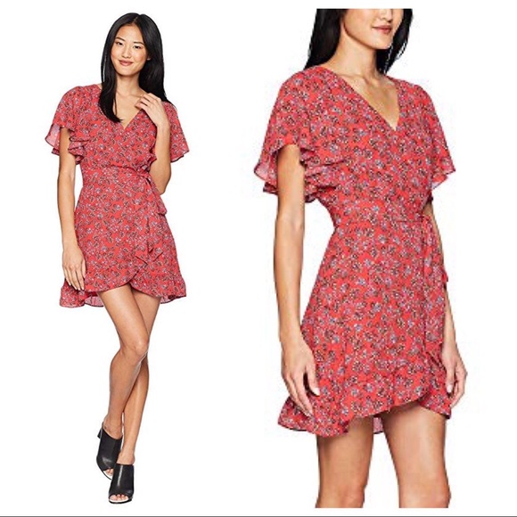 Jack by BB Dakota Red Floral Ruffled Dress NWT - Picture 2 of 5